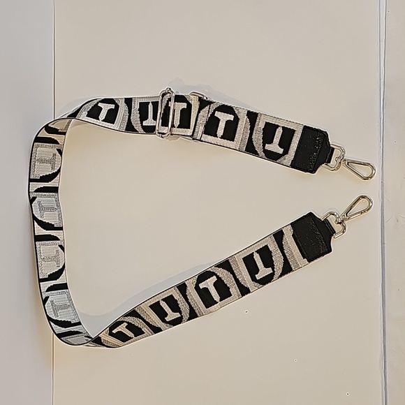 Made In Italy Accessories - Jacquard Adjustable Shoulder Strap Bag Accessories Black Grey